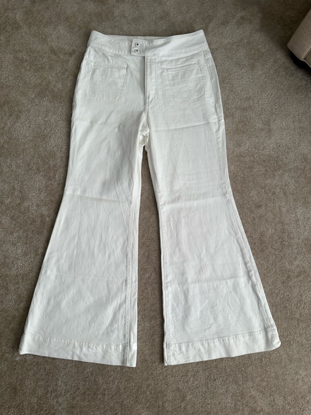 RYEGRASS Women’s High-Waisted Flare Jeans Sz 14 White EUC